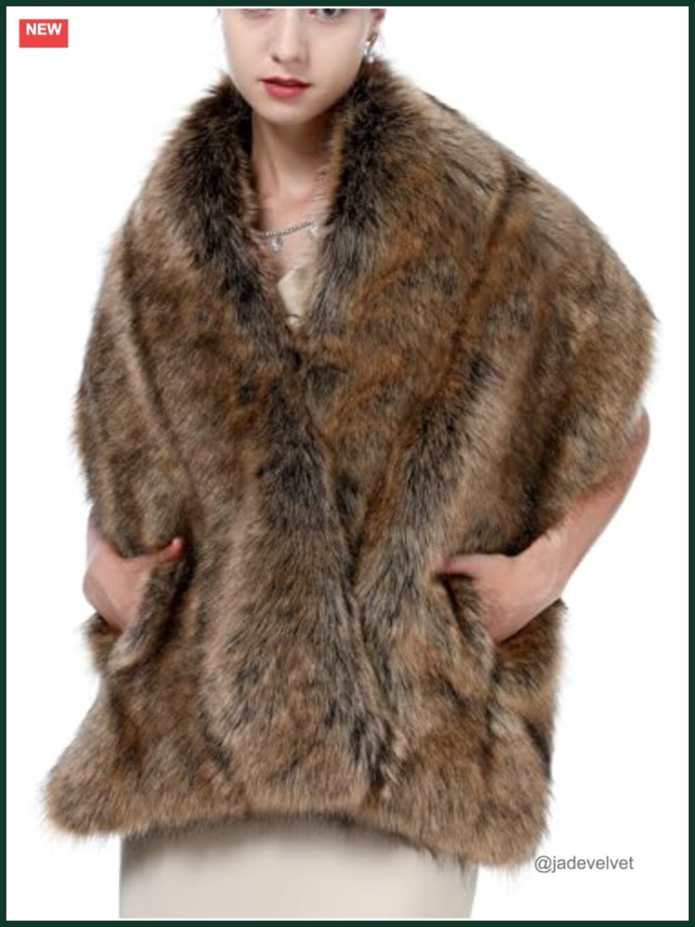 Faux Fur Wedding Shawl Cape Stole Wrap Cover Up Shrug
